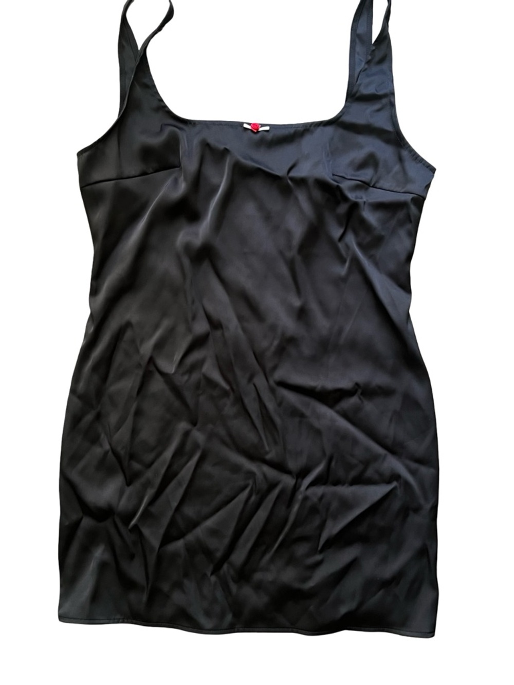 NWT Astr Black Satin Cami Dress Red Rose Large
